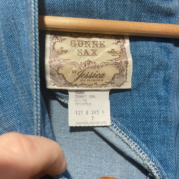 Size 7 S/M Rare Gunne Sax Corset Denim Maxi Festival Cottagecore 1970s Vintage - Picture 9 of 10